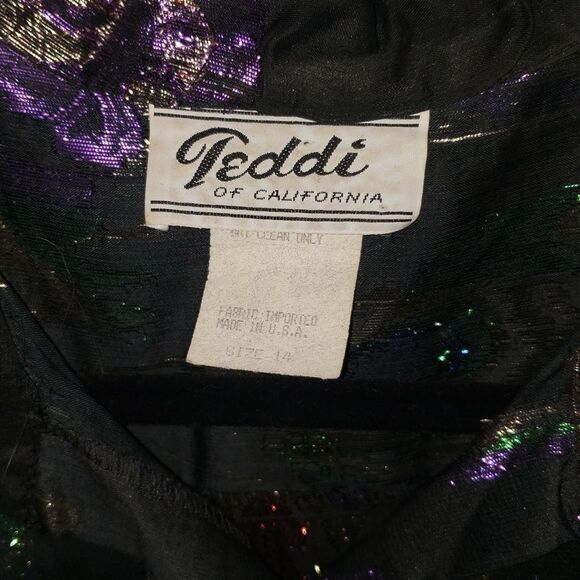 Teddi of Cali. Sheer Black Metallic Floral Blouse - Picture 9 of 10